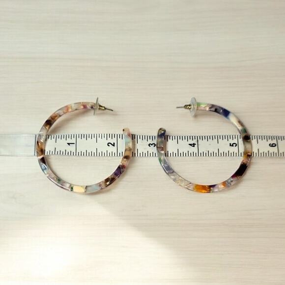 Multicolor Large Acrylic Hoops - Picture 2 of 4